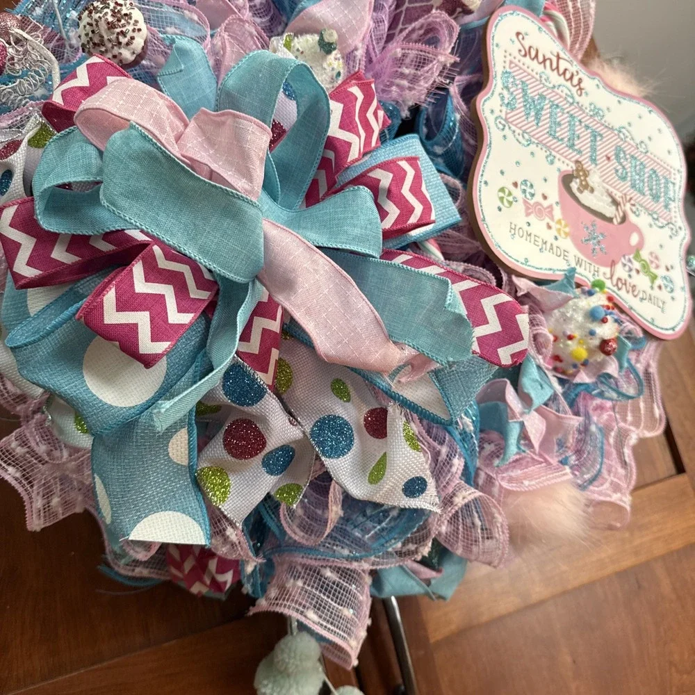 Candyland wreath, peppermint wreath, christmas wreath, whimsical wreath
